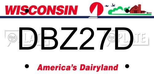 DBZ27D Wisconsin License Plate