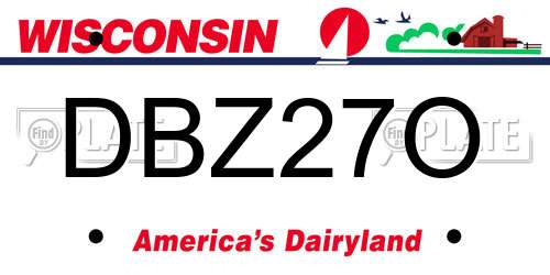 DBZ27O Wisconsin License Plate