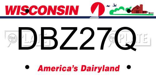 DBZ27Q Wisconsin License Plate