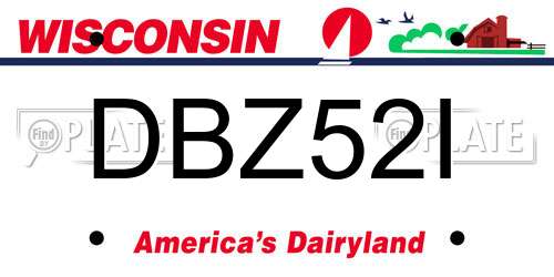 DBZ52I Wisconsin License Plate
