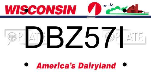 DBZ57I Wisconsin License Plate