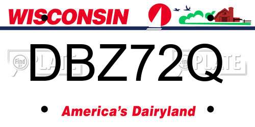 DBZ72Q Wisconsin License Plate