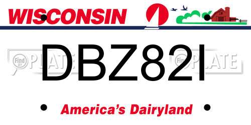DBZ82I Wisconsin License Plate