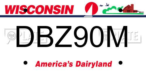DBZ90M Wisconsin License Plate