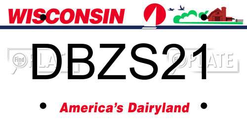 DBZS21 Wisconsin License Plate