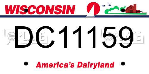 DC11159 Wisconsin License Plate