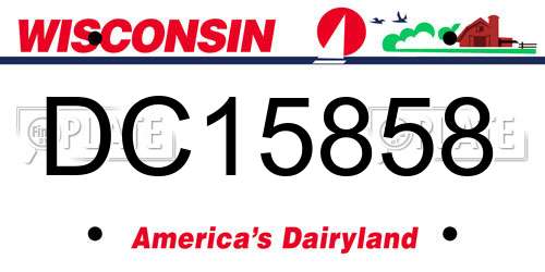 DC15858 Wisconsin License Plate