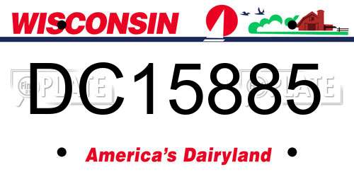 DC15885 Wisconsin License Plate