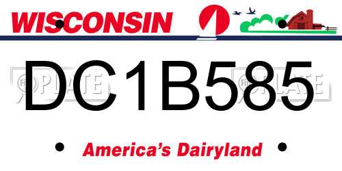 DC1B585 Wisconsin License Plate
