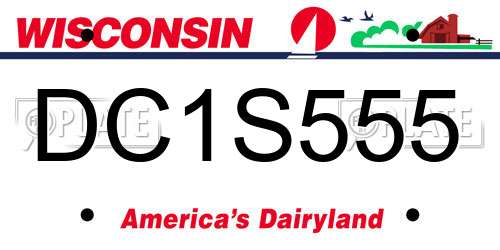 DC1S555 Wisconsin License Plate