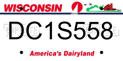 DC1S558 Wisconsin License Plate