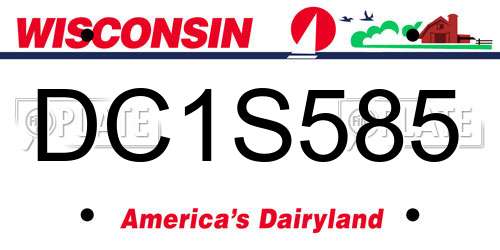 DC1S585 Wisconsin License Plate