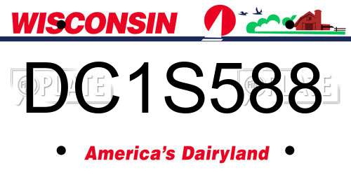DC1S588 Wisconsin License Plate
