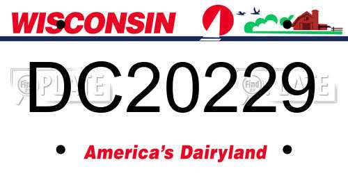 DC20229 Wisconsin License Plate