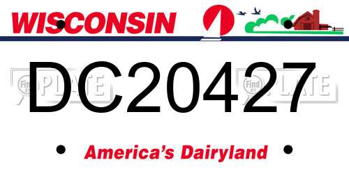 DC20427 Wisconsin License Plate