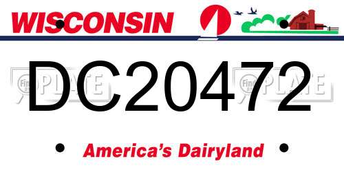 DC20472 Wisconsin License Plate