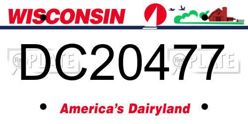 DC20477 Wisconsin License Plate