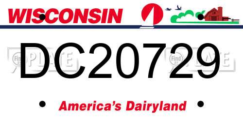 DC20729 Wisconsin License Plate