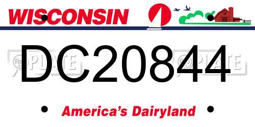 DC20844 Wisconsin License Plate