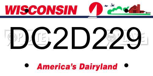 DC2D229 Wisconsin License Plate