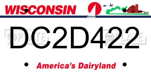 DC2D422 Wisconsin License Plate
