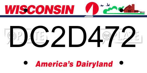 DC2D472 Wisconsin License Plate