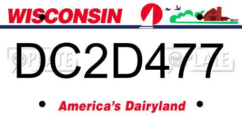 DC2D477 Wisconsin License Plate