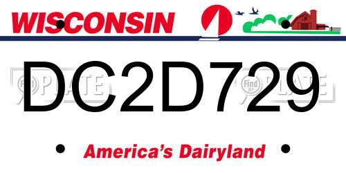 DC2D729 Wisconsin License Plate