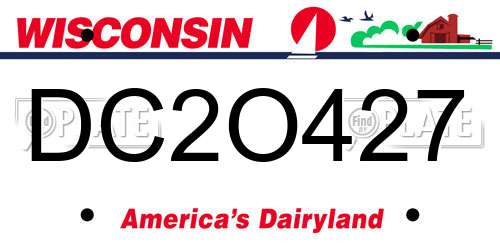 DC2O427 Wisconsin License Plate