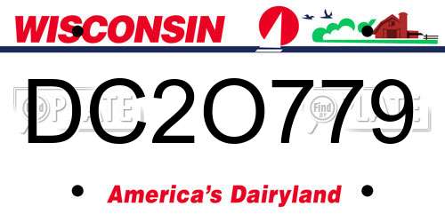 DC2O779 Wisconsin License Plate