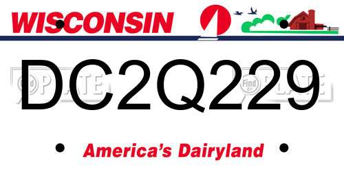 DC2Q229 Wisconsin License Plate
