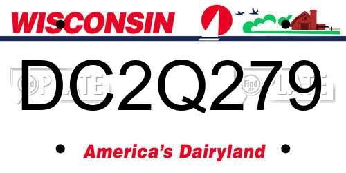 DC2Q279 Wisconsin License Plate