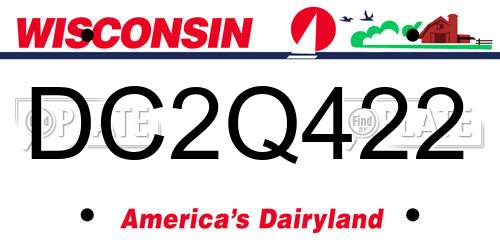 DC2Q422 Wisconsin License Plate
