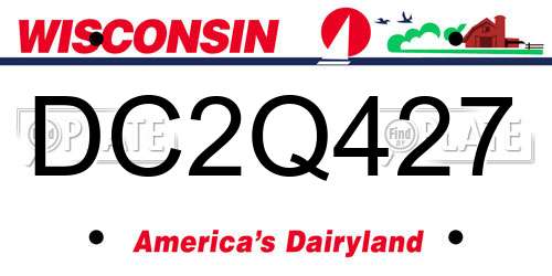 DC2Q427 Wisconsin License Plate