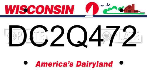 DC2Q472 Wisconsin License Plate