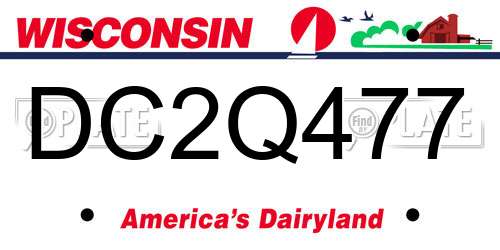 DC2Q477 Wisconsin License Plate