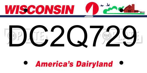 DC2Q729 Wisconsin License Plate