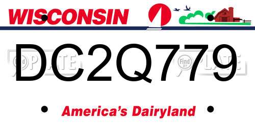 DC2Q779 Wisconsin License Plate