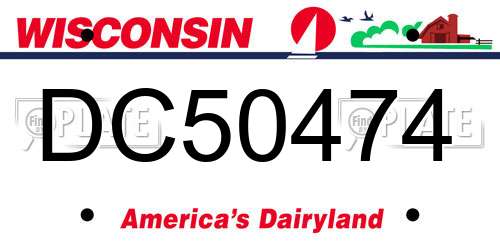 DC50474 Wisconsin License Plate