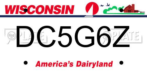 DC5G6Z Wisconsin License Plate