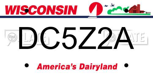DC5Z2A Wisconsin License Plate