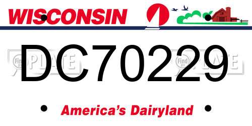 DC70229 Wisconsin License Plate