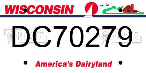 DC70279 Wisconsin License Plate