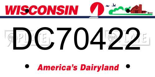 DC70422 Wisconsin License Plate