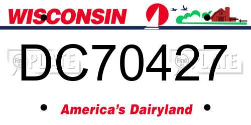 DC70427 Wisconsin License Plate