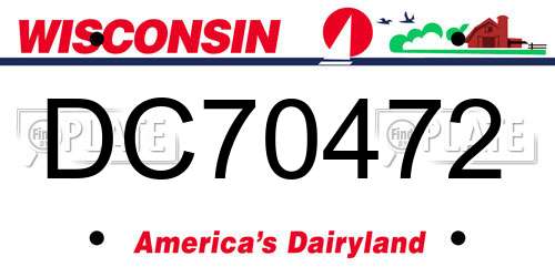 DC70472 Wisconsin License Plate