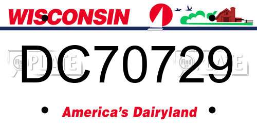 DC70729 Wisconsin License Plate