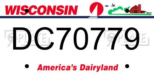 DC70779 Wisconsin License Plate