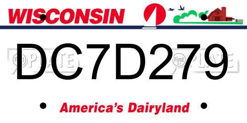 DC7D279 Wisconsin License Plate