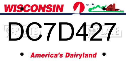 DC7D427 Wisconsin License Plate